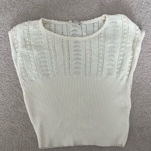 Free People Ivory Knit Top